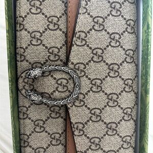 Gucci Cream and Brown Wallet with Iconic Monogram